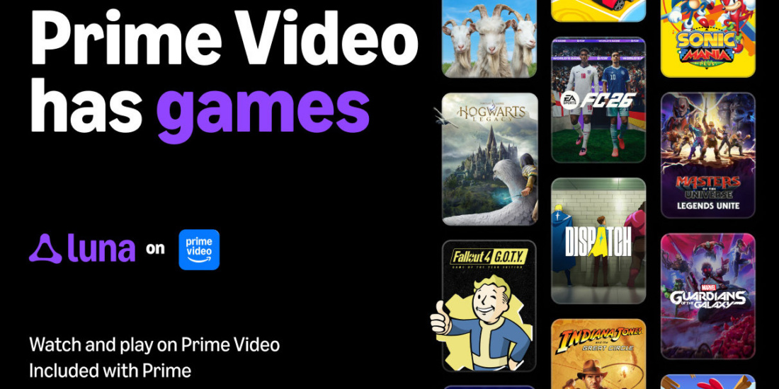 Prime Video integriert jetzt den Cloud-Gaming-Dienst Luna.