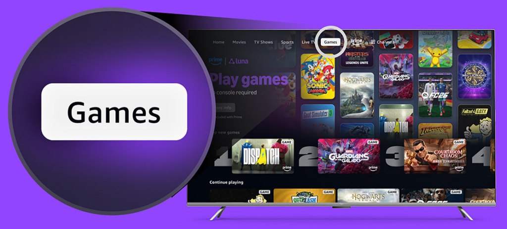 Im Menü von Prime Video landet jetzt ein neuer Unterbereich für Games.