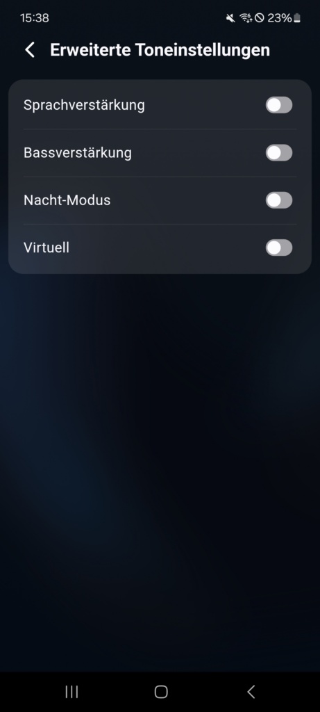 Samsung Sound App Erweiterte Toneinstellungen