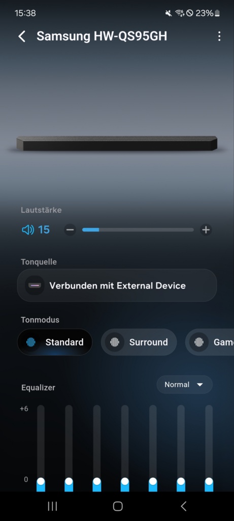 Samsung Sound App Startseite