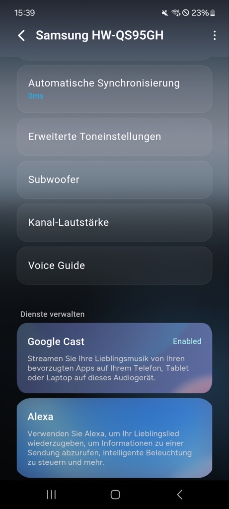Samsung Sound App Erweiterte Toneinstellungen