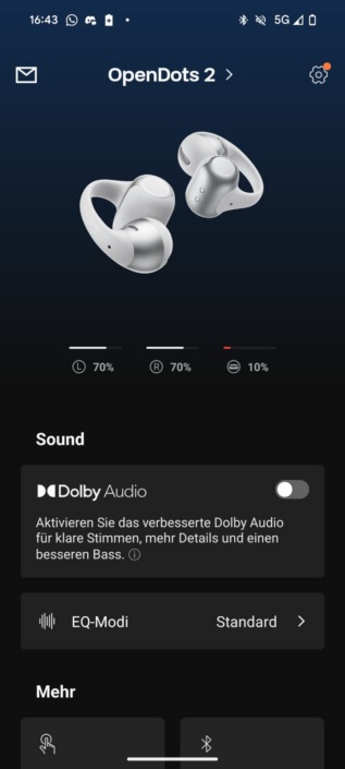 Shokz OpenDots 2 – Menü