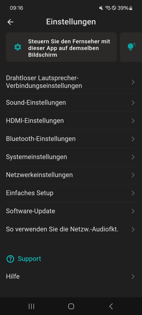 Sony Bravia Connect App Einstellungen