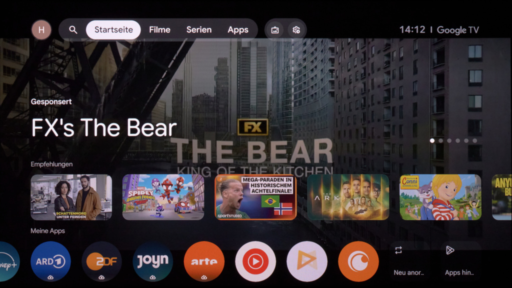 Google TV Oberfläche XGIMI Elfin Flip 4k