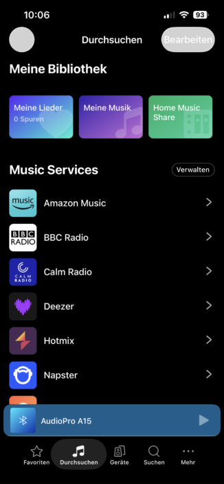 Audio Pro C20 W im Test – Streaming-Dienste