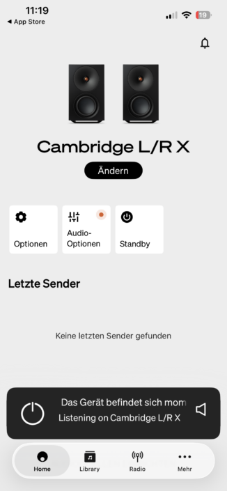 Cambridge Audio L/R X im Test – App