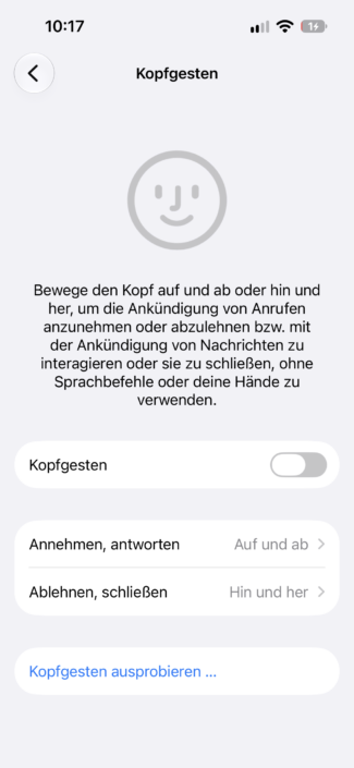 Apple AirPods 5 mit kabellosem Ladecase – Kopfgesten