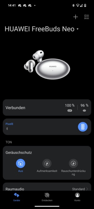Huawei FreeBuds Neo – Screenshot Menü