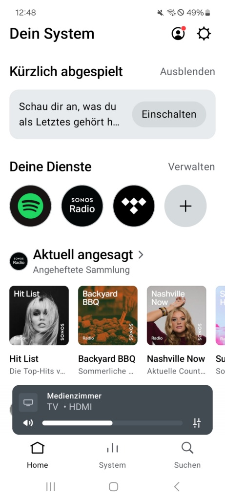 Sonos App Streaming