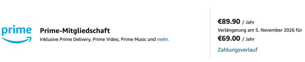 In deinem Konto siehst du bei Amazon Prime wahrscheinlich schon den alten, niedrigeren Preis für die nächste Abbuchung.