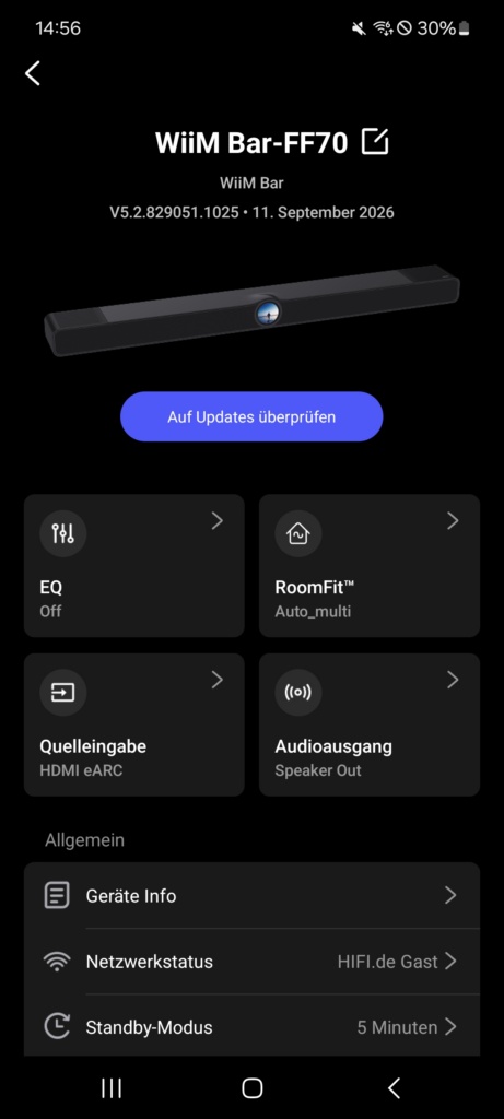 WiiM Home App Startseite
