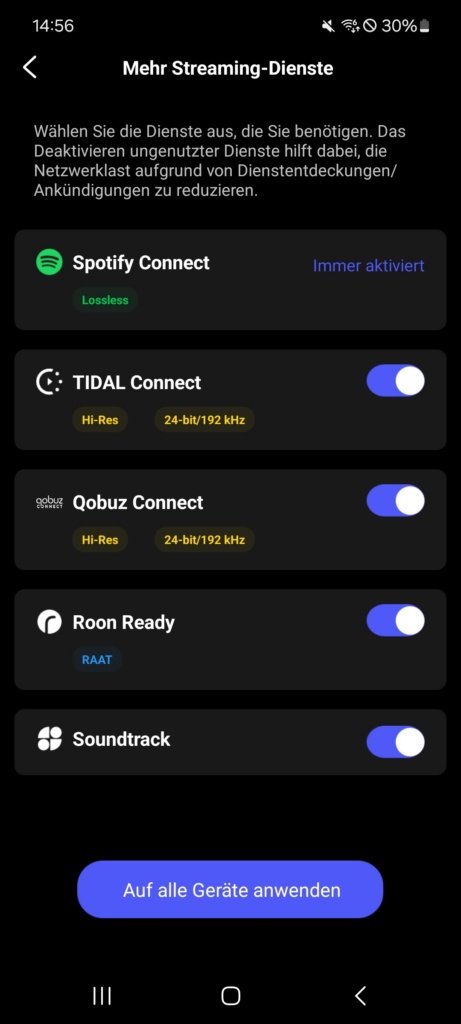WiiM Home App Streaming